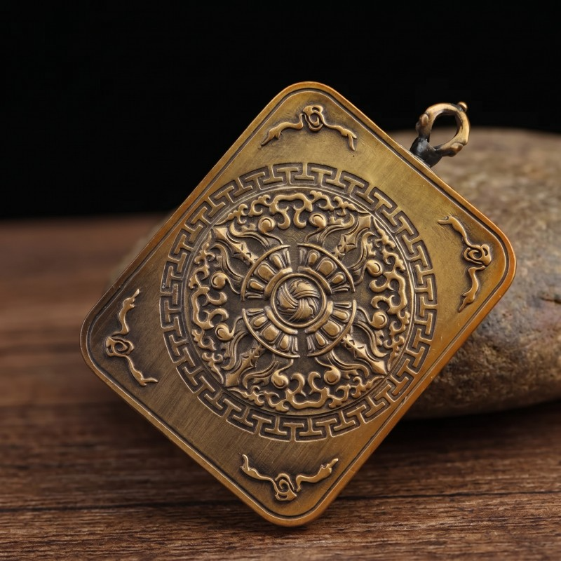 Buddha’s Wisdom Eyes (Prajna Eyes) Hand-Painted Thangka Pendant | Symbol of Clarity & Divine Protection Amulet thumbnail
