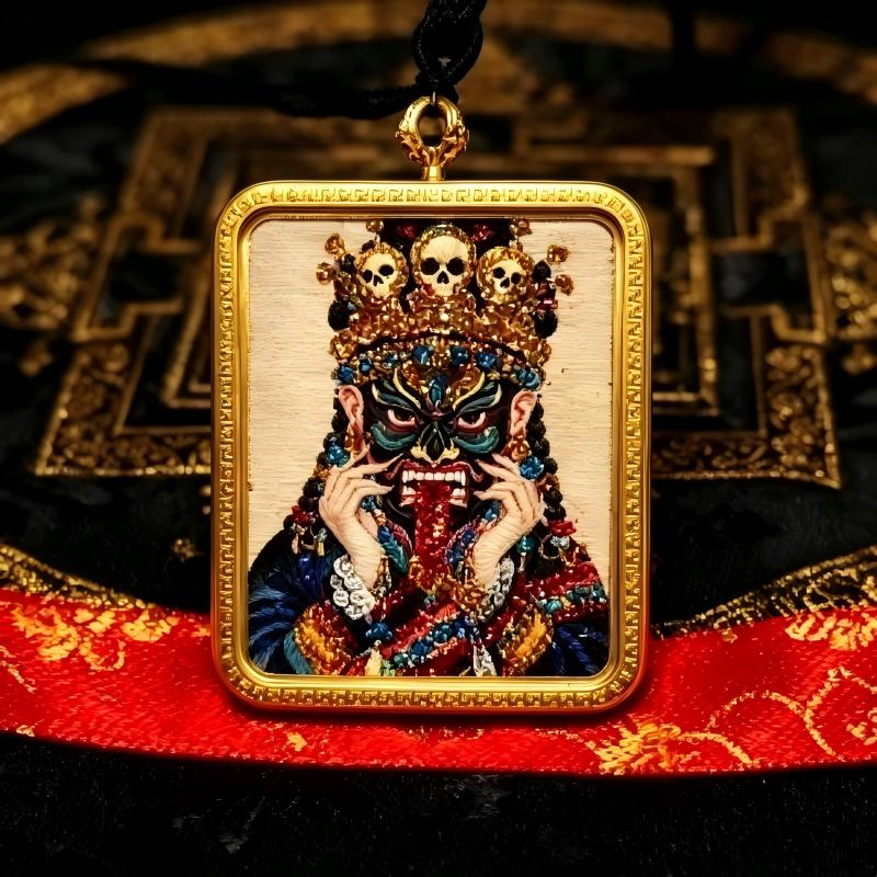 God of Wealth (Cai Shen) 3D Thangka Pendant | Chinese Prosperity & Business Amulet thumbnail