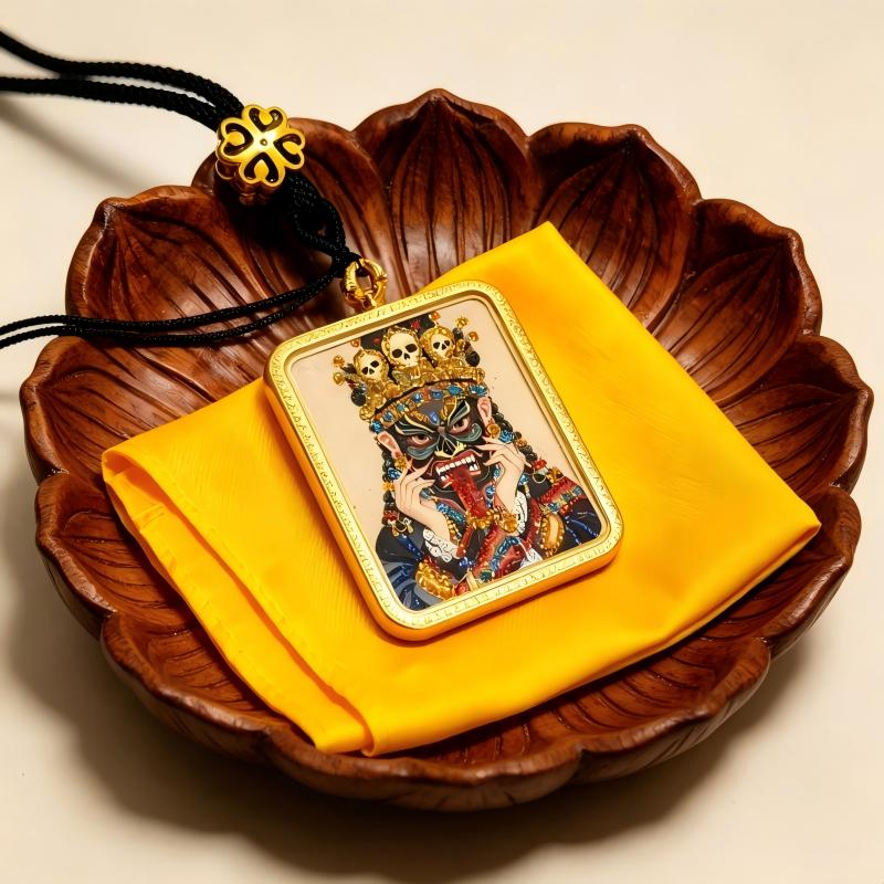 God of Wealth (Cai Shen) 3D Thangka Pendant | Chinese Prosperity & Business Amulet thumbnail