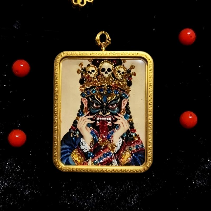 God of Wealth (Cai Shen) 3D Thangka Pendant | Chinese Prosperity & Business Amulet thumbnail
