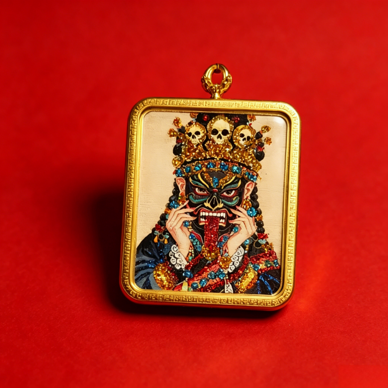 God of Wealth (Cai Shen) 3D Thangka Pendant | Chinese Prosperity & Business Amulet thumbnail