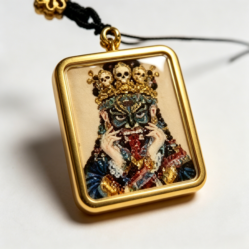 God of Wealth (Cai Shen) 3D Thangka Pendant | Chinese Prosperity & Business Amulet thumbnail