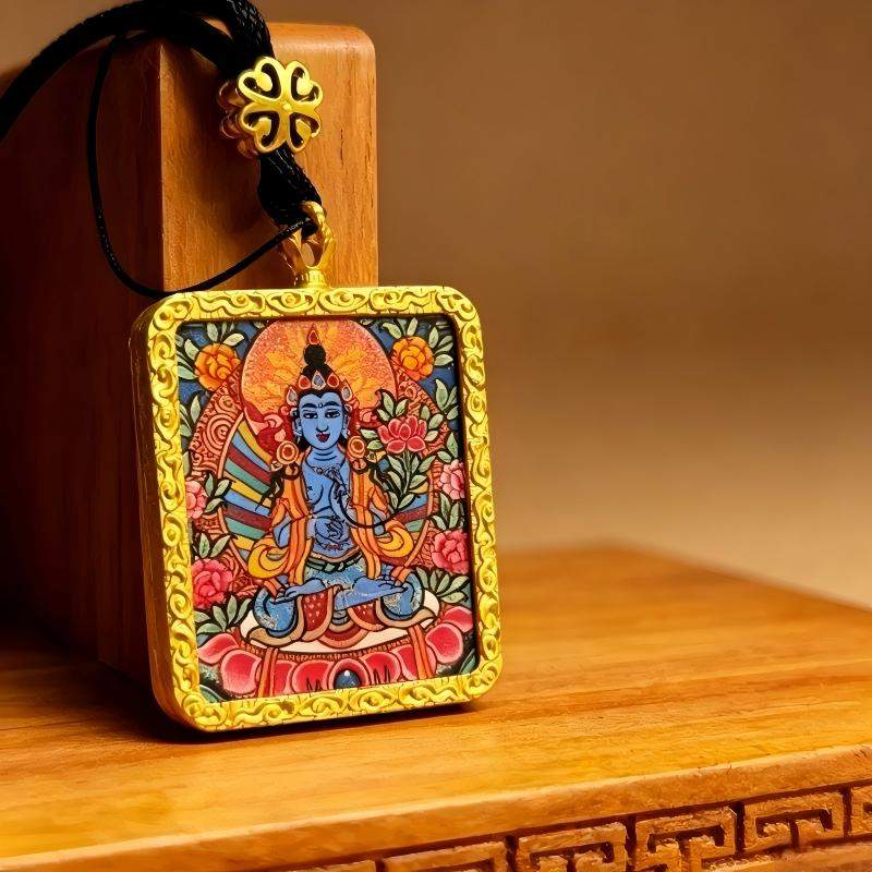 Heart Sutra Mandala Thangka Style Wall Art | Feng Shui Protection & Meditation Decor thumbnail