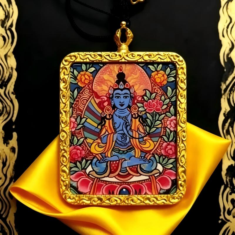 Heart Sutra Mandala Thangka Style Wall Art | Feng Shui Protection & Meditation Decor thumbnail