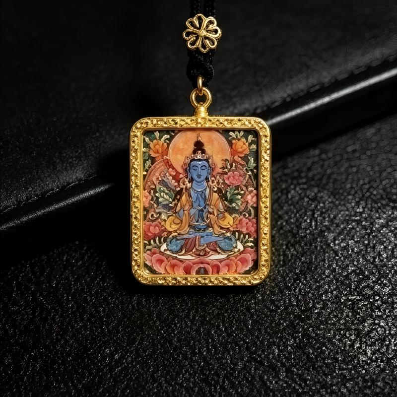 Heart Sutra Mandala Thangka Style Wall Art | Feng Shui Protection & Meditation Decor thumbnail