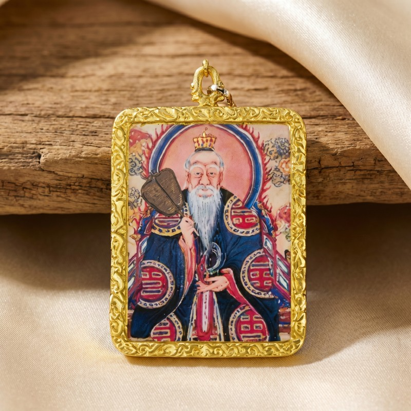 Lord Lao Zi (Tai Shang Lao Jun) Pendant | Taoist Deity of Wisdom & Longevity Amulet thumbnail