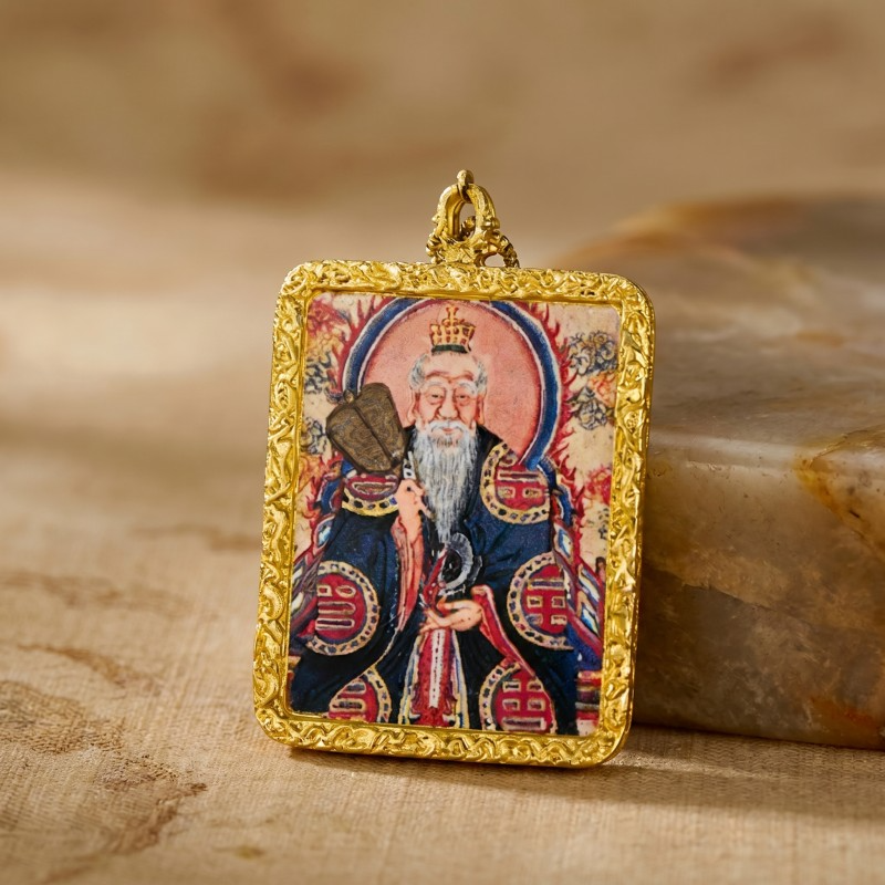 Lord Lao Zi (Tai Shang Lao Jun) Pendant | Taoist Deity of Wisdom & Longevity Amulet thumbnail