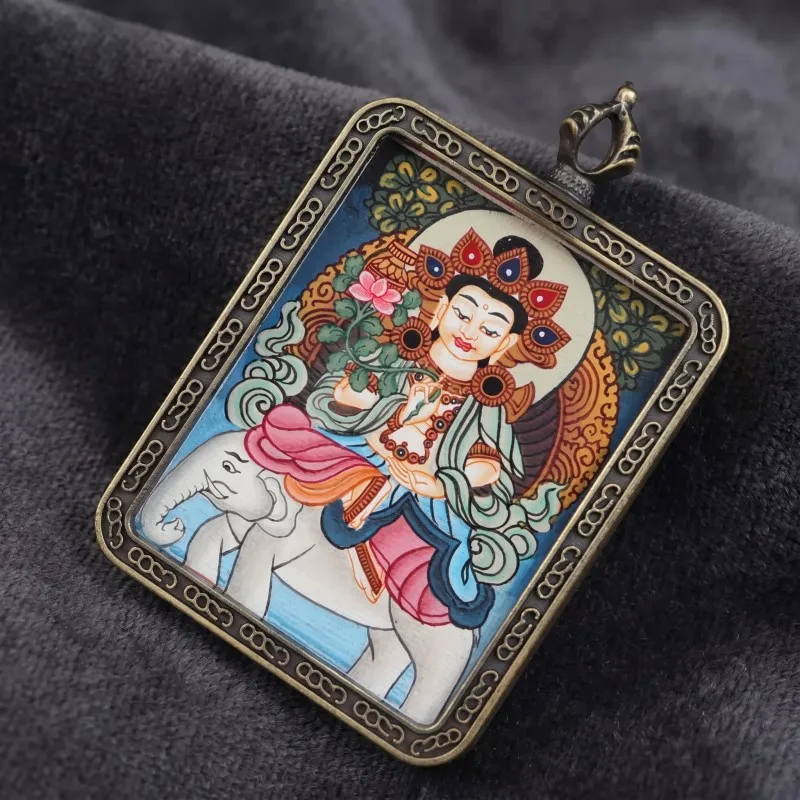 The Enlightenment Thangka Pendant | Oriental Treasure Amulet for Eliminating Ignorance & Wisdom thumbnail