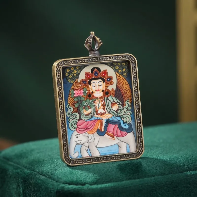 The Enlightenment Thangka Pendant | Oriental Treasure Amulet for Eliminating Ignorance & Wisdom thumbnail