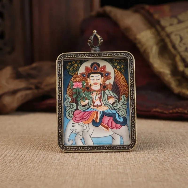 The Enlightenment Thangka Pendant | Oriental Treasure Amulet for Eliminating Ignorance & Wisdom thumbnail