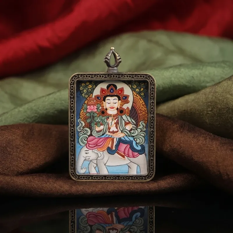 The Enlightenment Thangka Pendant | Oriental Treasure Amulet for Eliminating Ignorance & Wisdom thumbnail